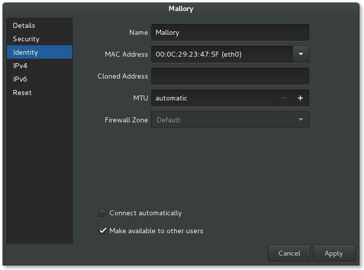 New network-manager profile for custom vmnet